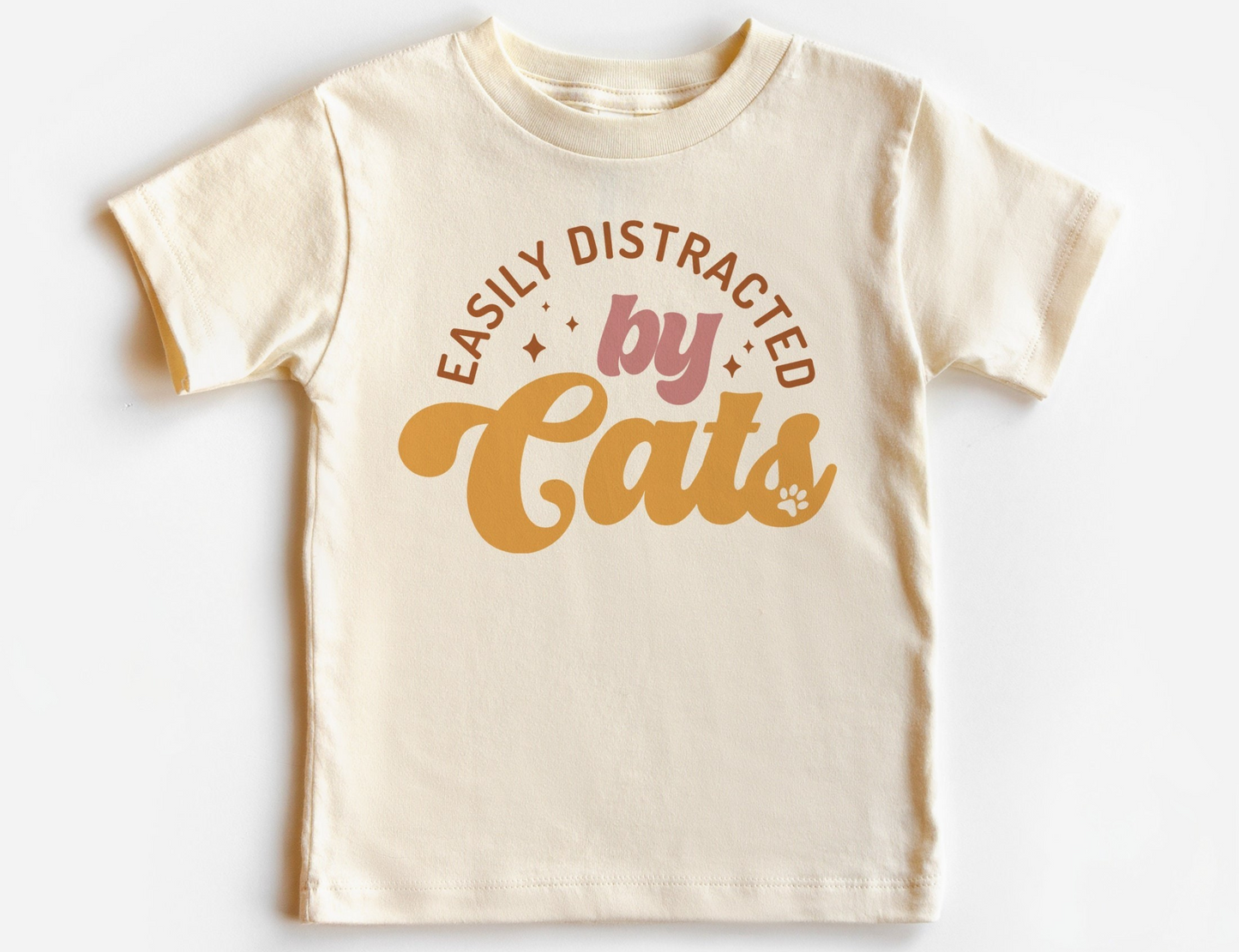 Easily Distracted By Cats Kids Tee