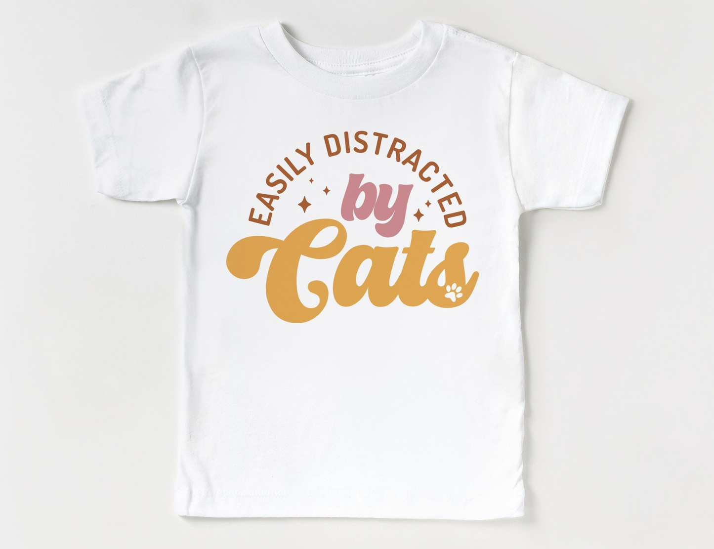 Easily Distracted By Cats Kids Tee