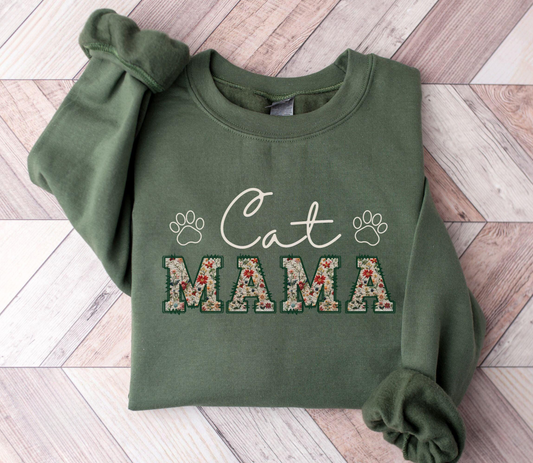 Floral Cat Mama Sweater