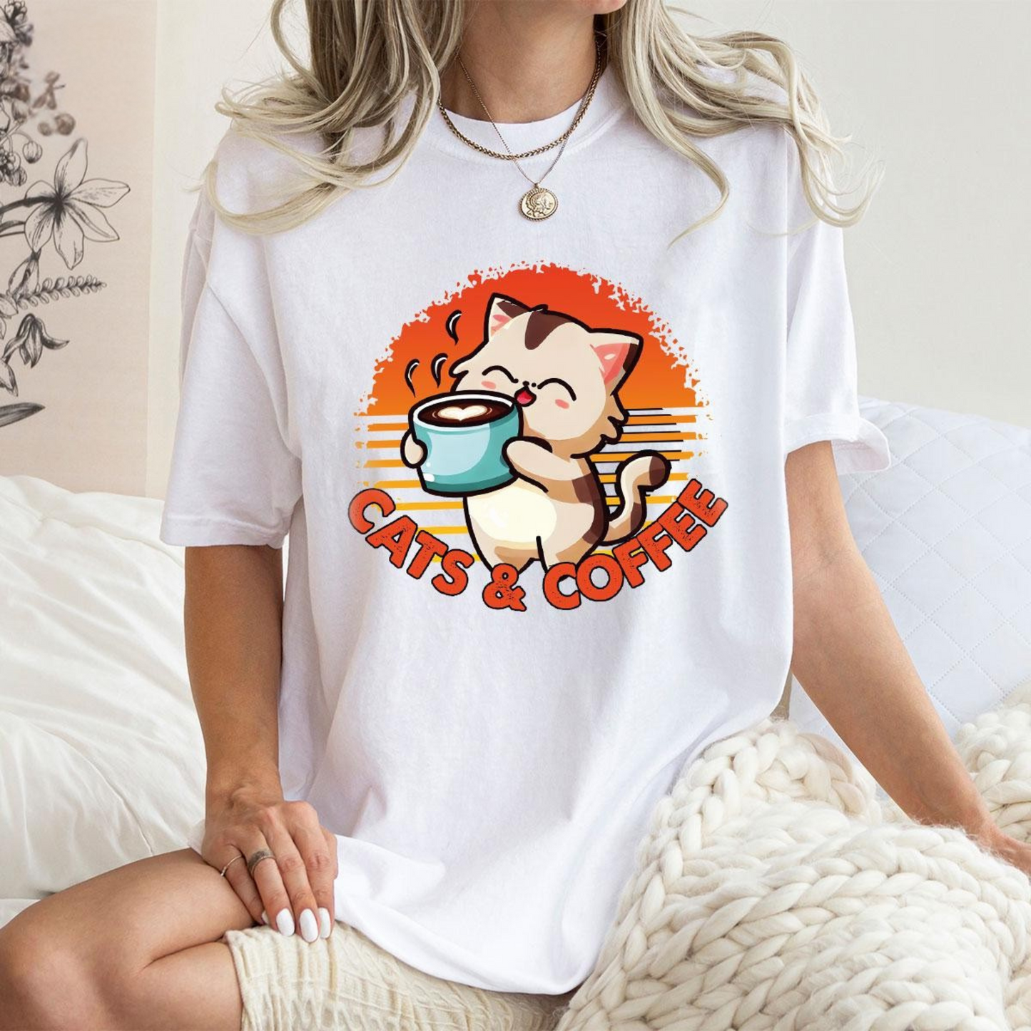 Cats & Coffee Tee