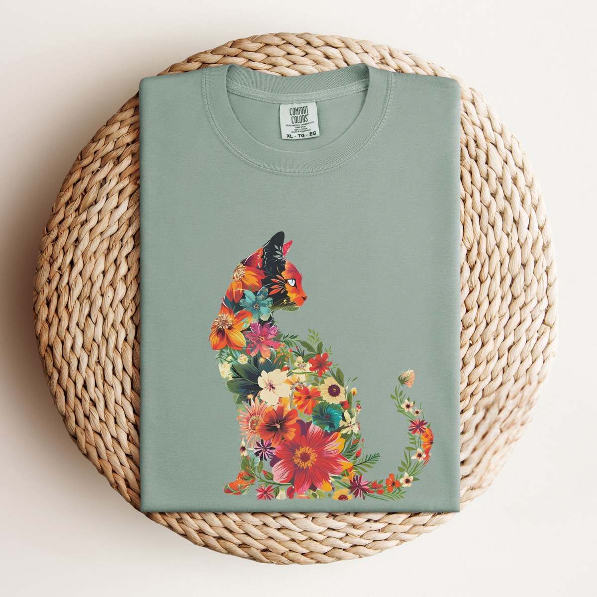 Floral Cat Tee V5