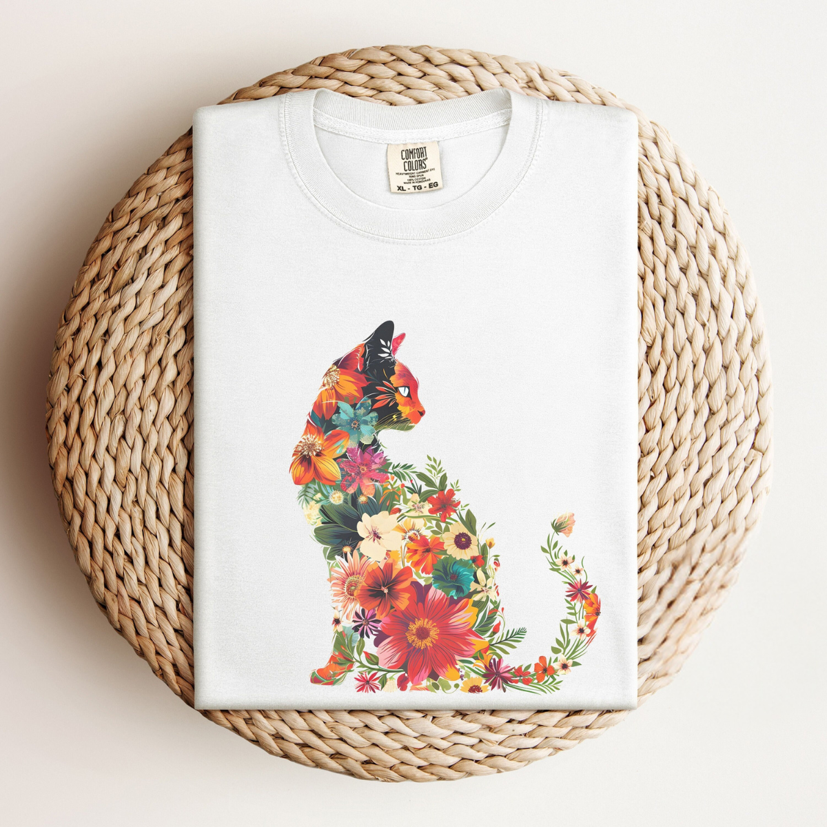 Floral Cat Tee V5