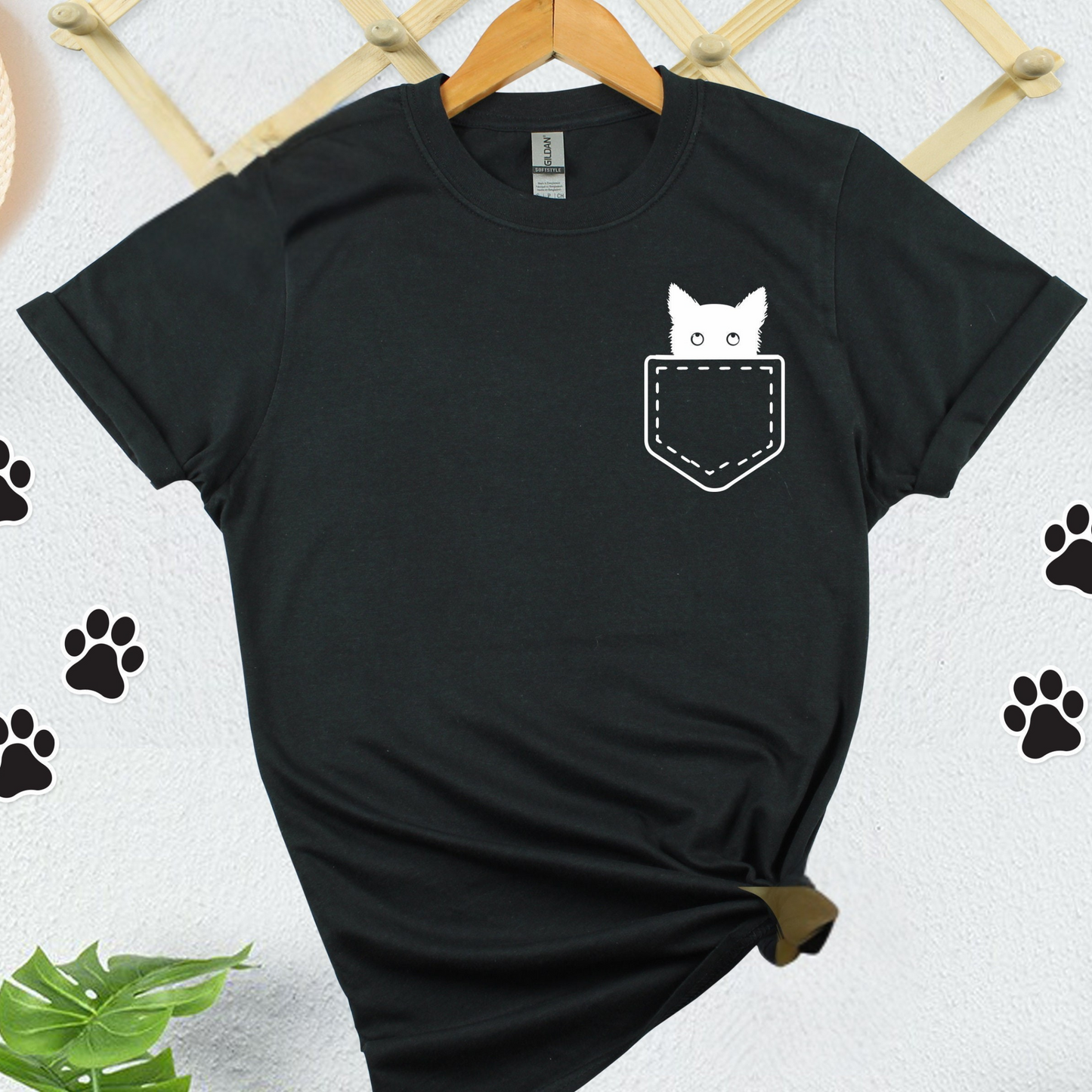 Black Cat Pocket Tee