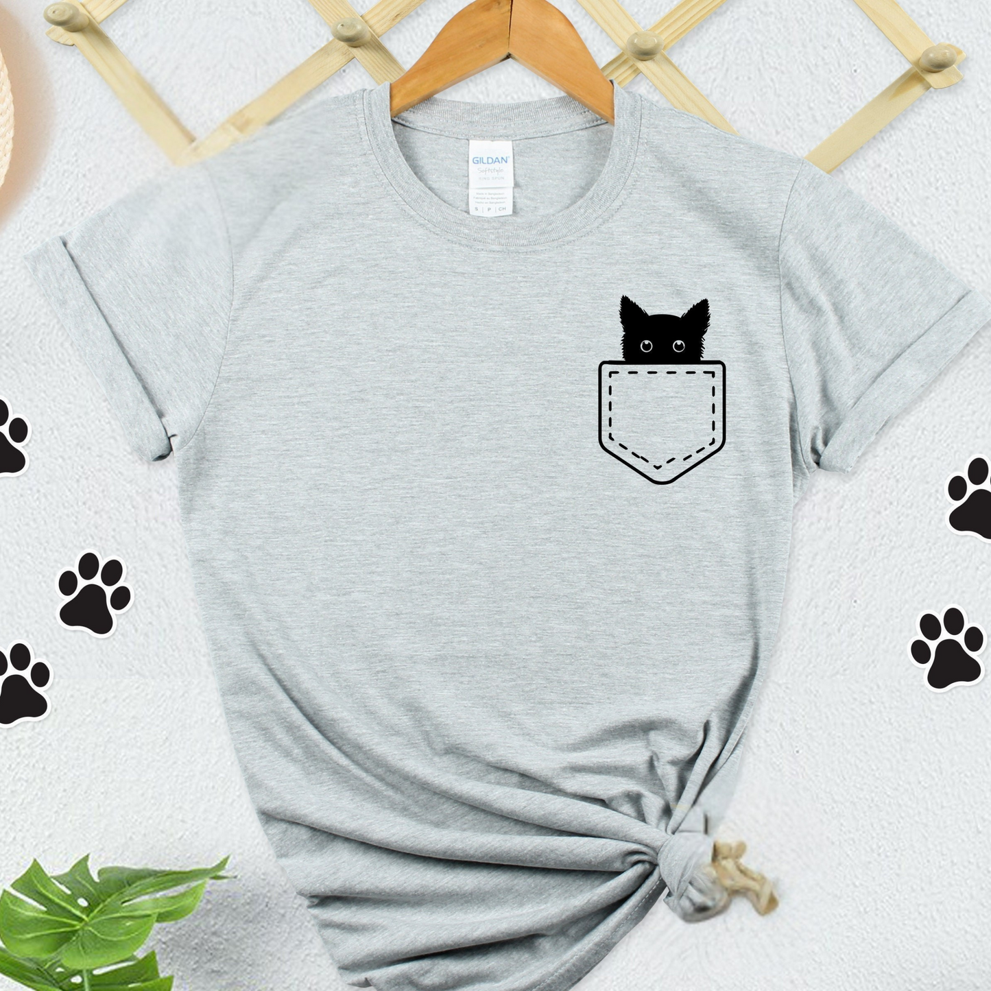 Black Cat Pocket Tee