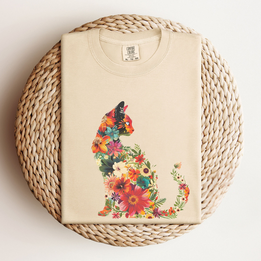 Floral Cat Tee V5