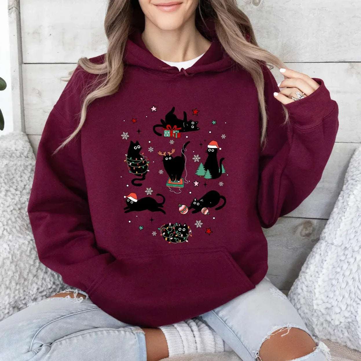 Christmas Cat Hoodie