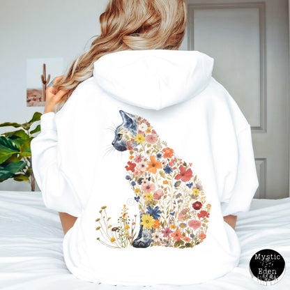 Floral Cat Hoodie