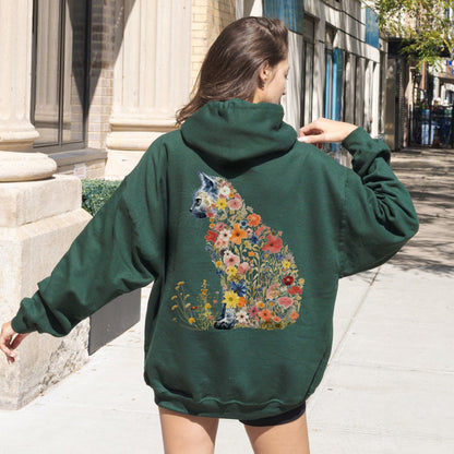 Floral Cat Hoodie