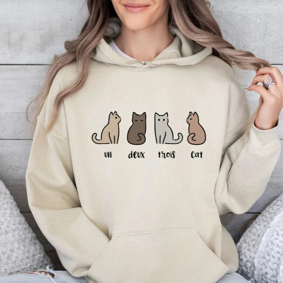 Un Deux Trois Cat Hoodie