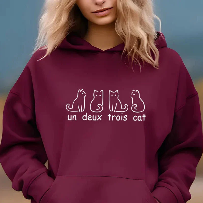 Un Deux Trois Cat Hoodie