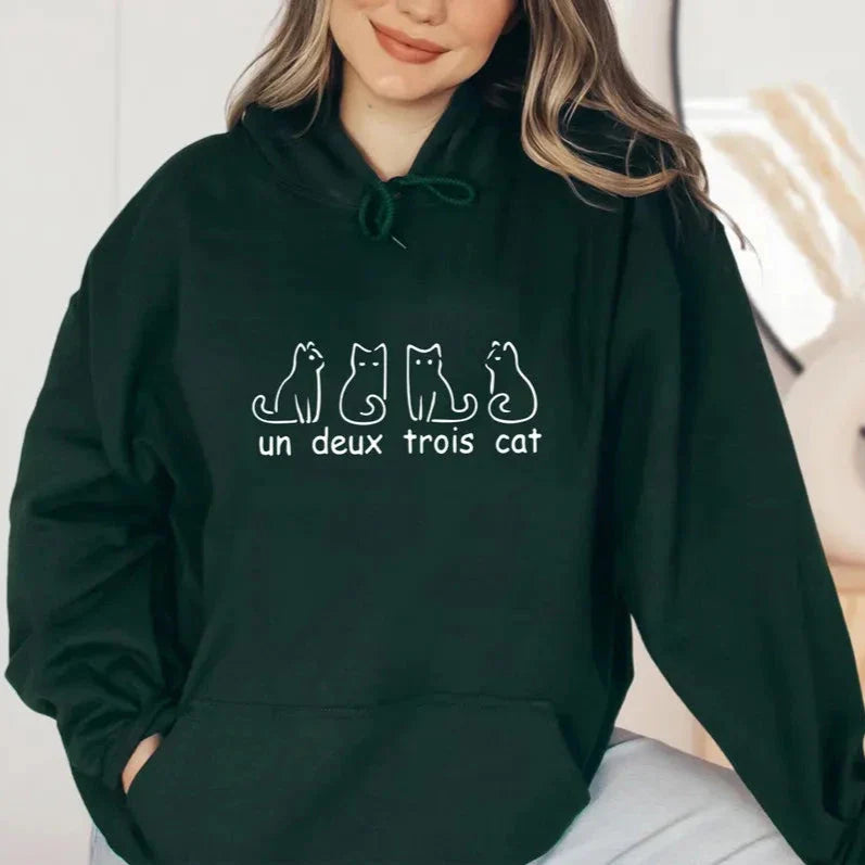 Un Deux Trois Cat Hoodie