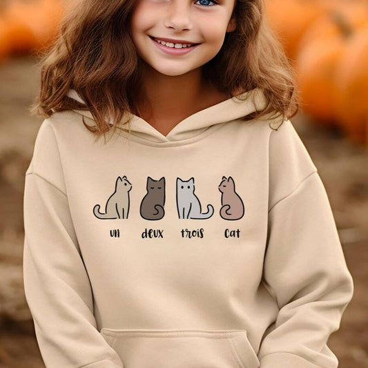 Un Deux Trois Cat Kids Hoodie