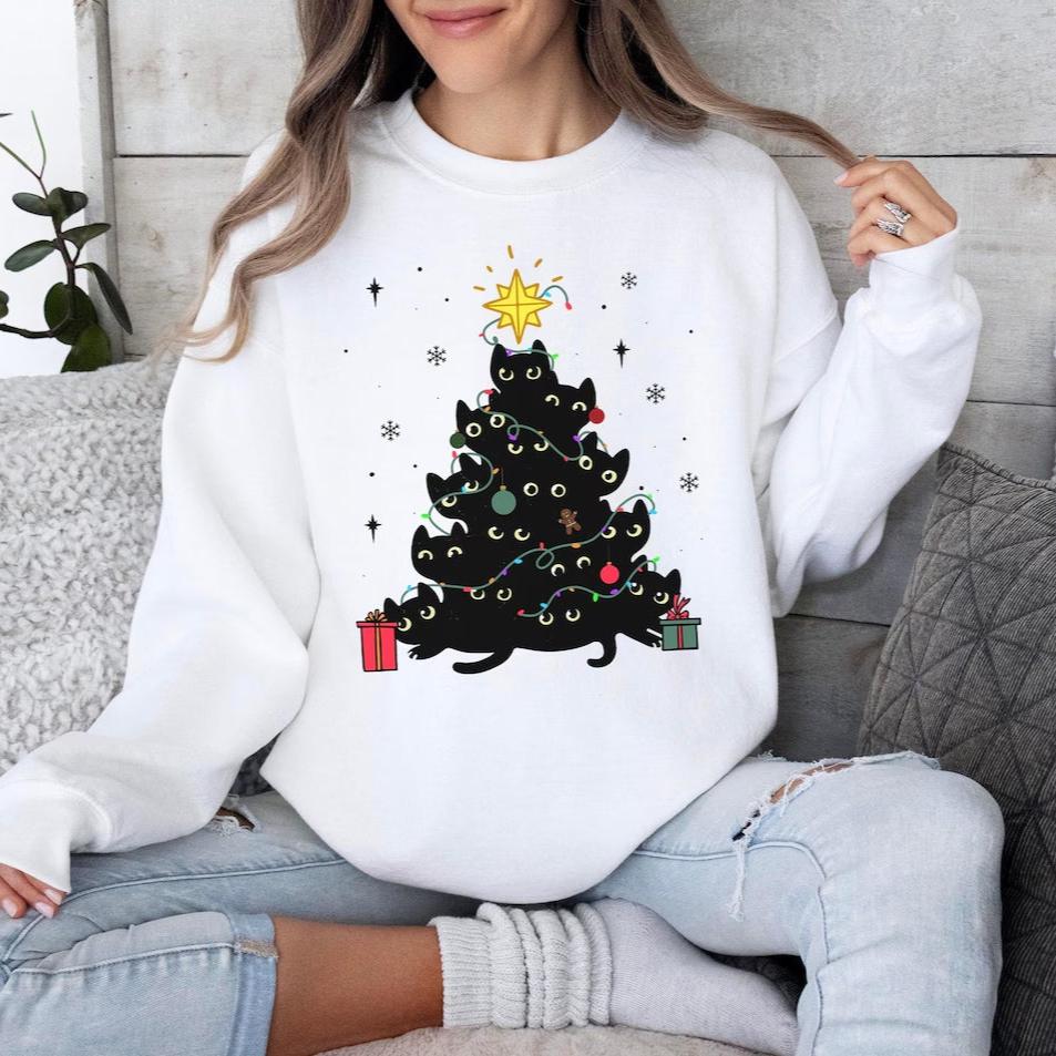 Black Cat Christmas Sweater