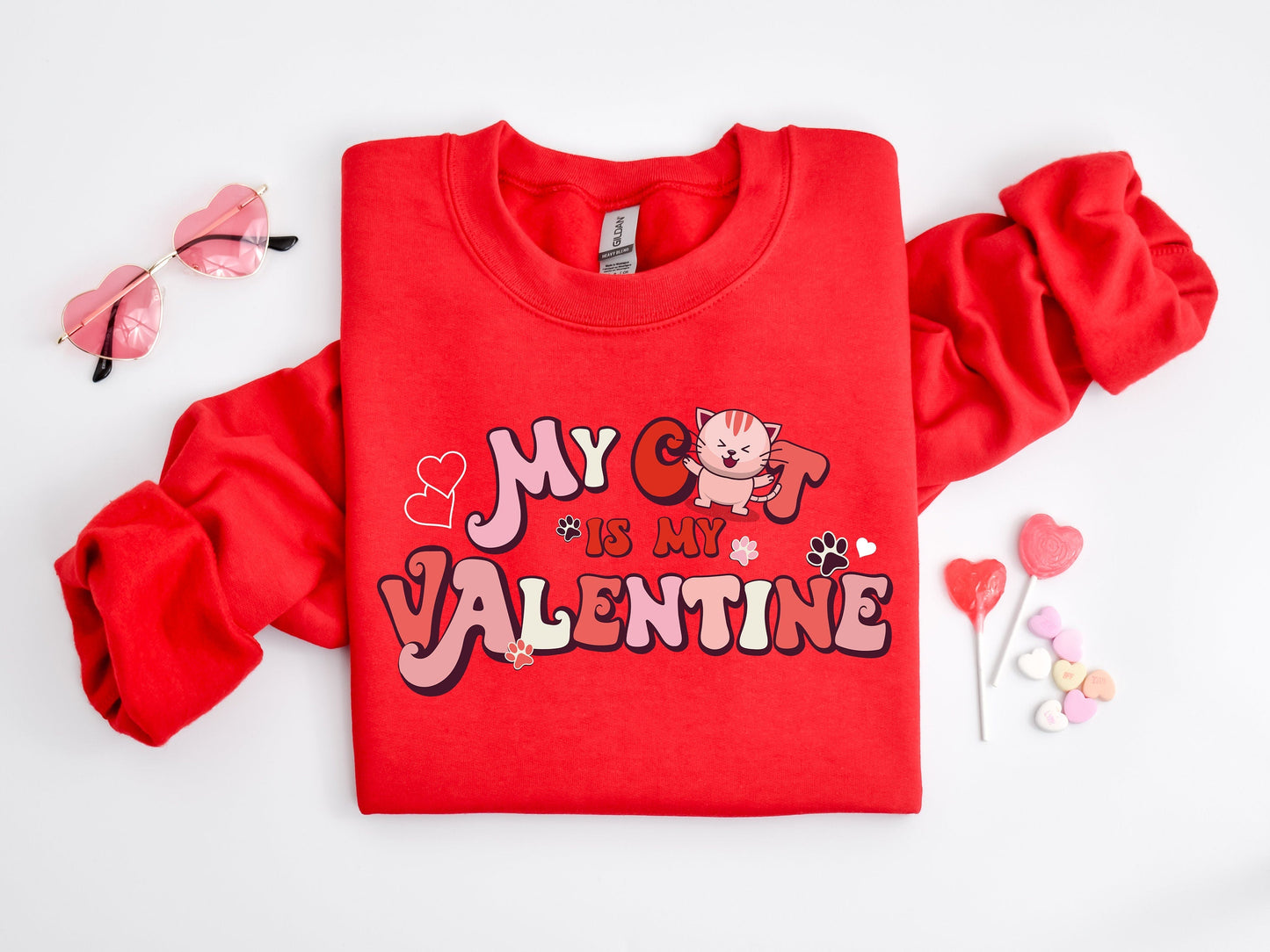 My Cat Is My Valentine Sweater V2