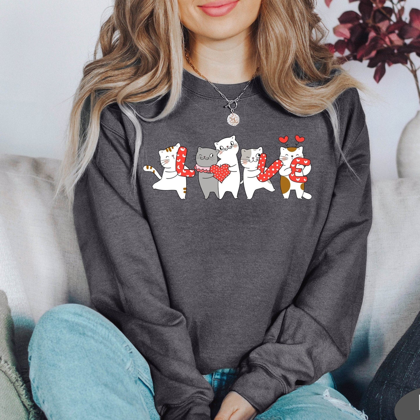 Cat Love Valentine Sweater