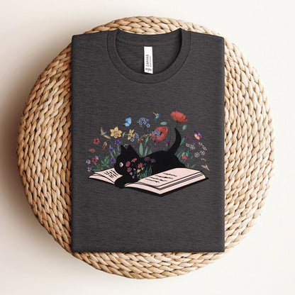 Floral Cat Book Tee V2