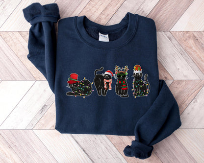 Christmas Black Cat Sweater V2