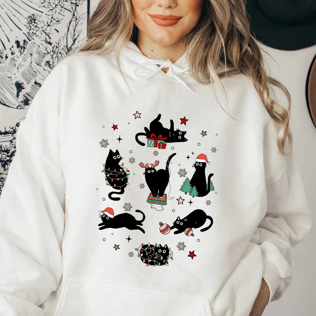 Christmas Cat Hoodie